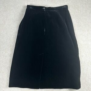 Lauren Ralph Lauren Black Velvet Pencil Skirt Women's Size 10 90s Vintage